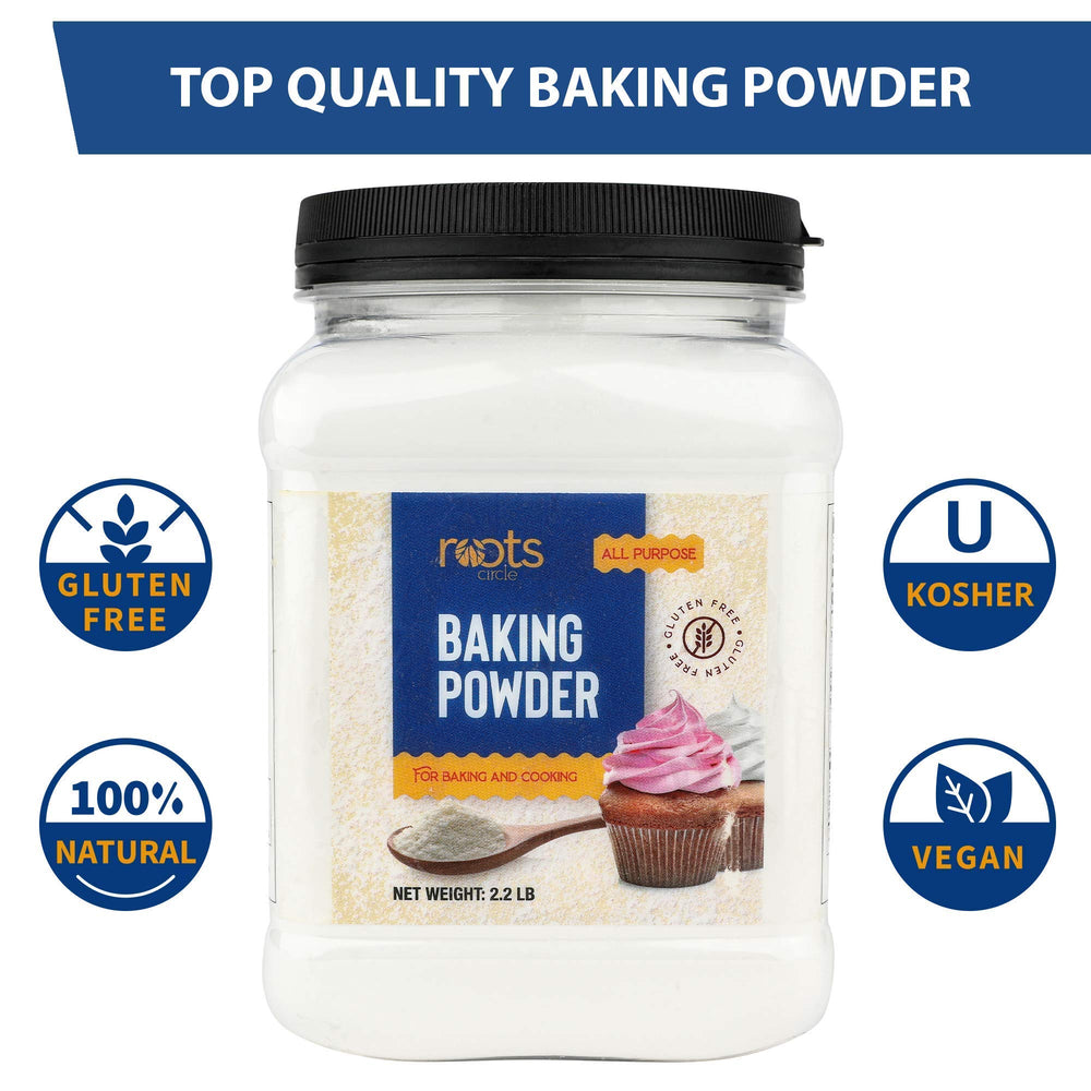 Roots Circle Baking Powder batter rise showing micro-bubbles for light, airy bake.
