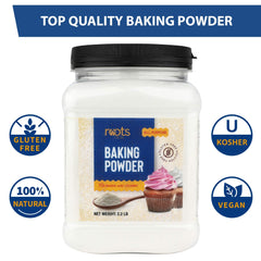 Roots Circle Baking Powder batter rise showing micro-bubbles for light, airy bake.