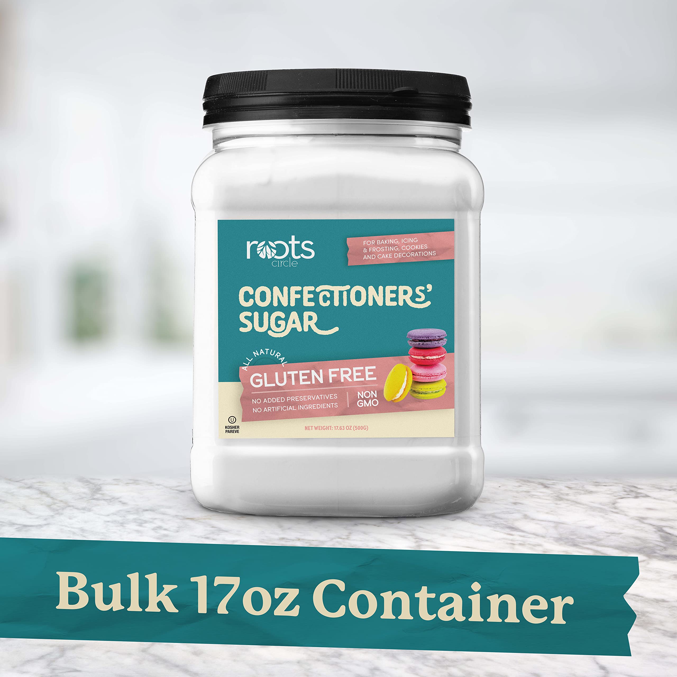 Roots Circle confection sugar icing topping adds even sweetness to desserts.