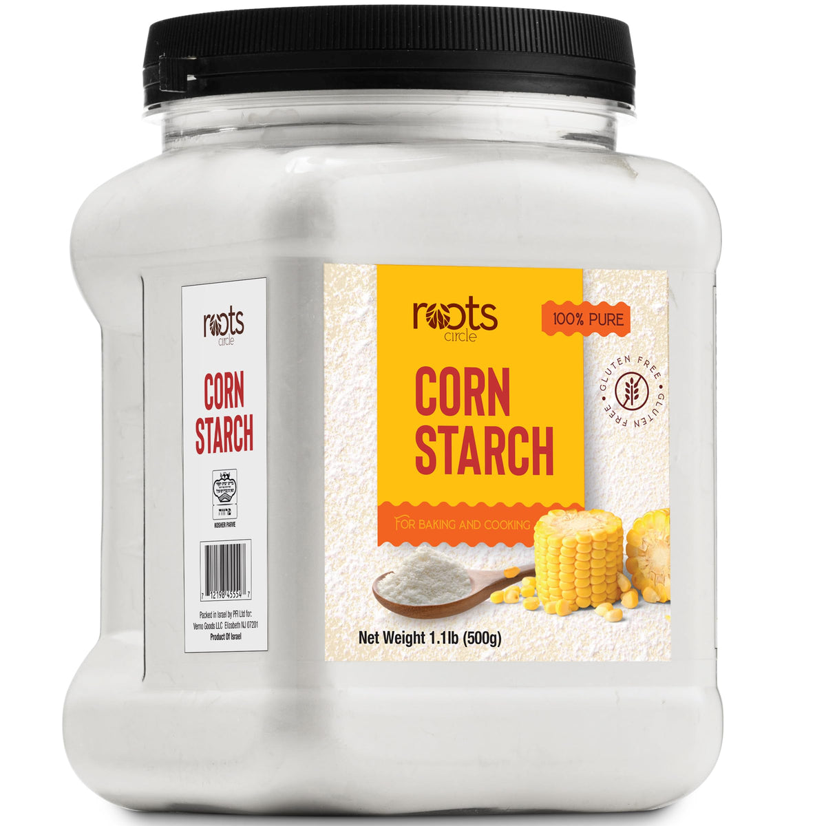 Roots Circle corn starch airtight container front for ready thickening in soups