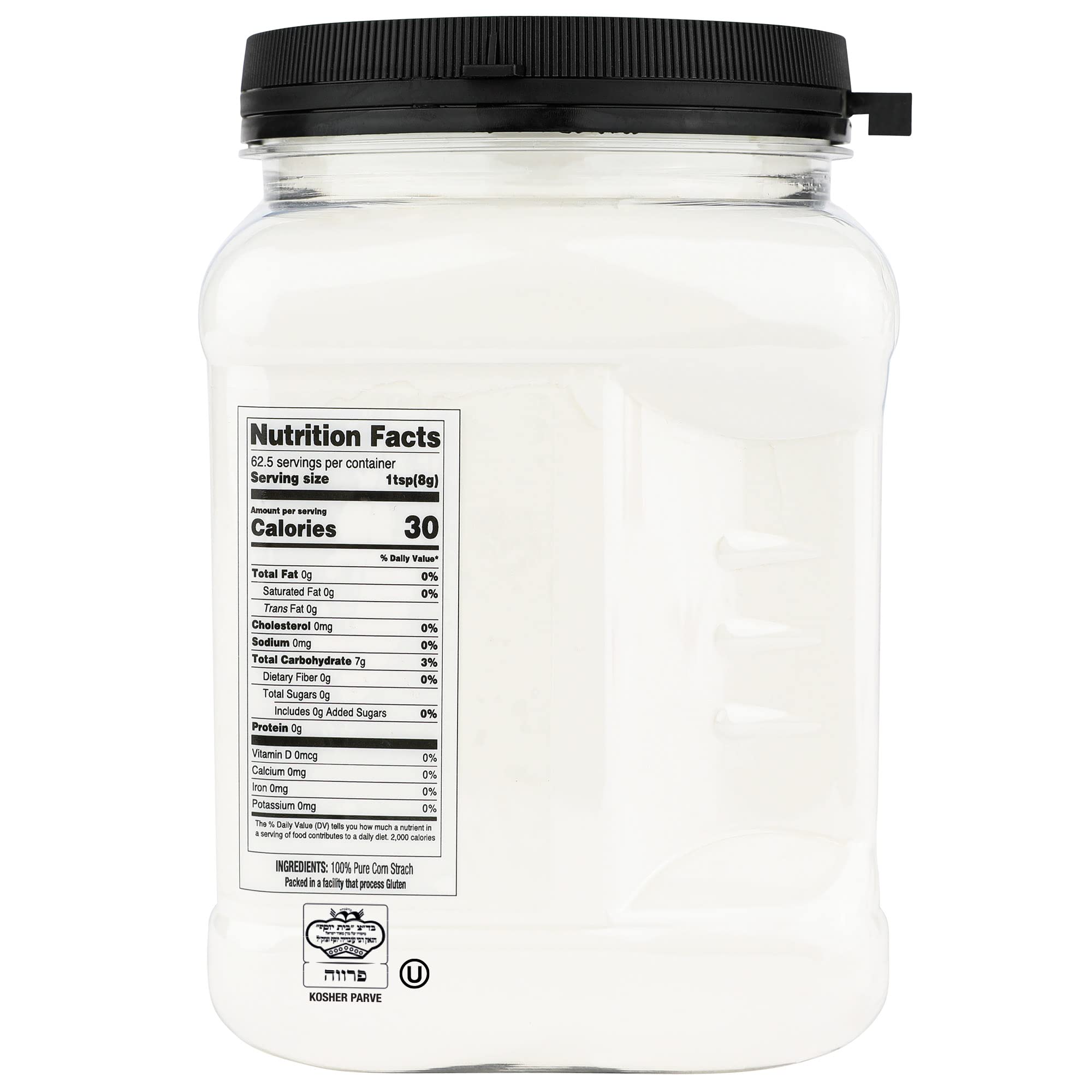 Roots Circle corn starch jar closeup showing fine powder for smooth gravies