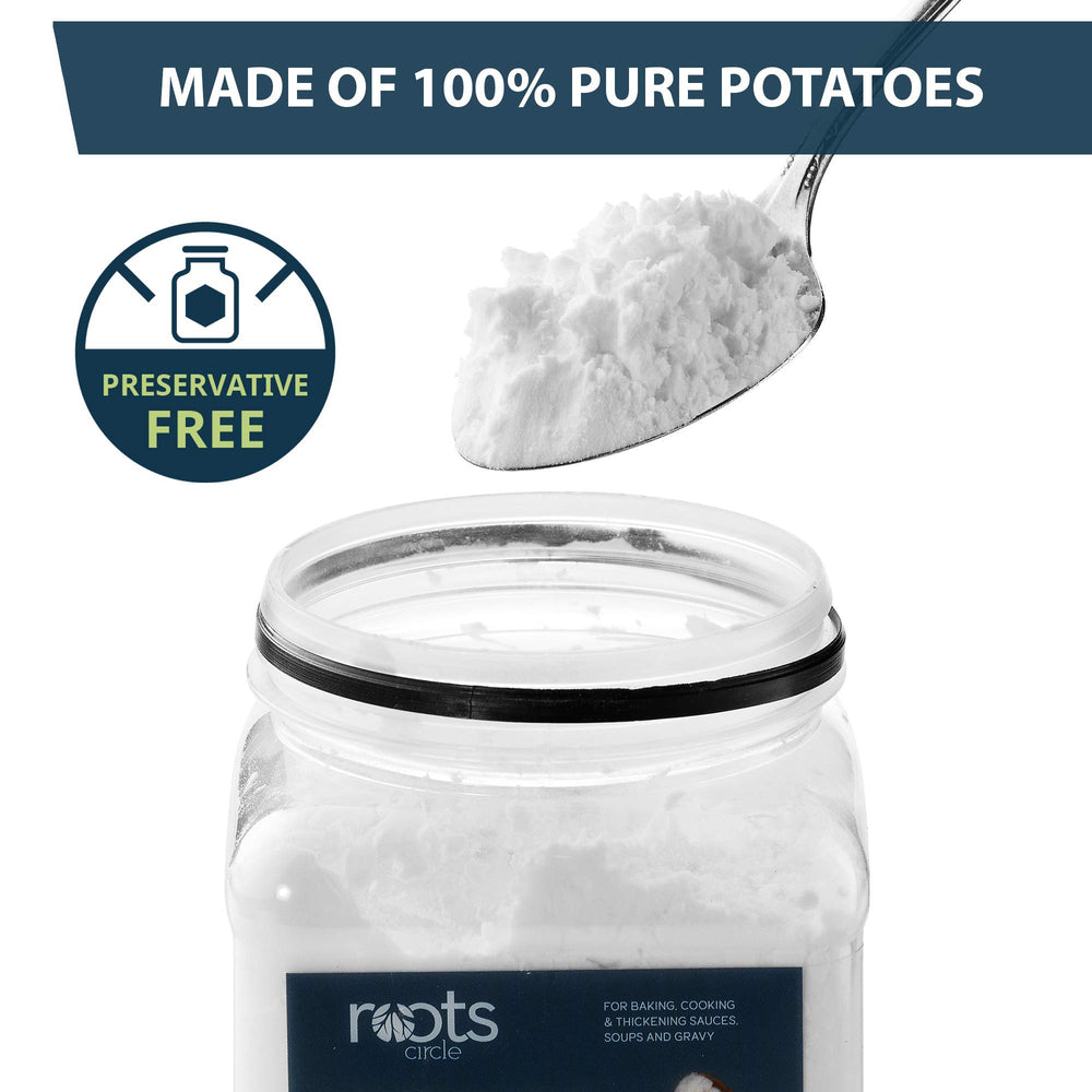 Roots Circle gluten-free badge on starch packaging