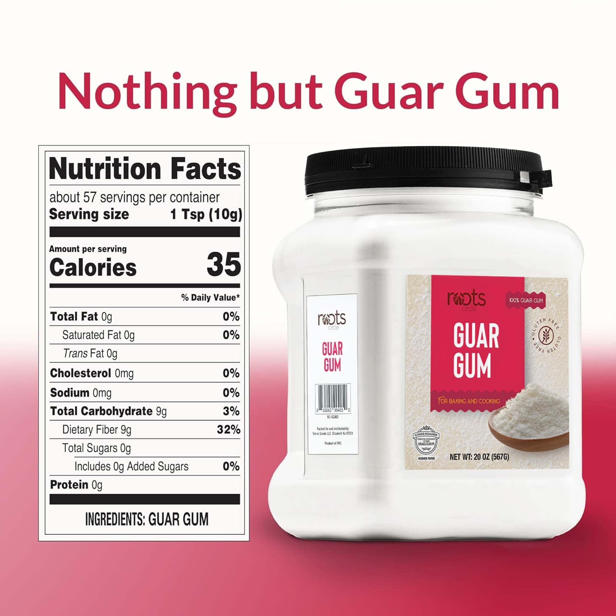 Pouring Roots Circle guar gum powder to thicken sauces for silky textures.