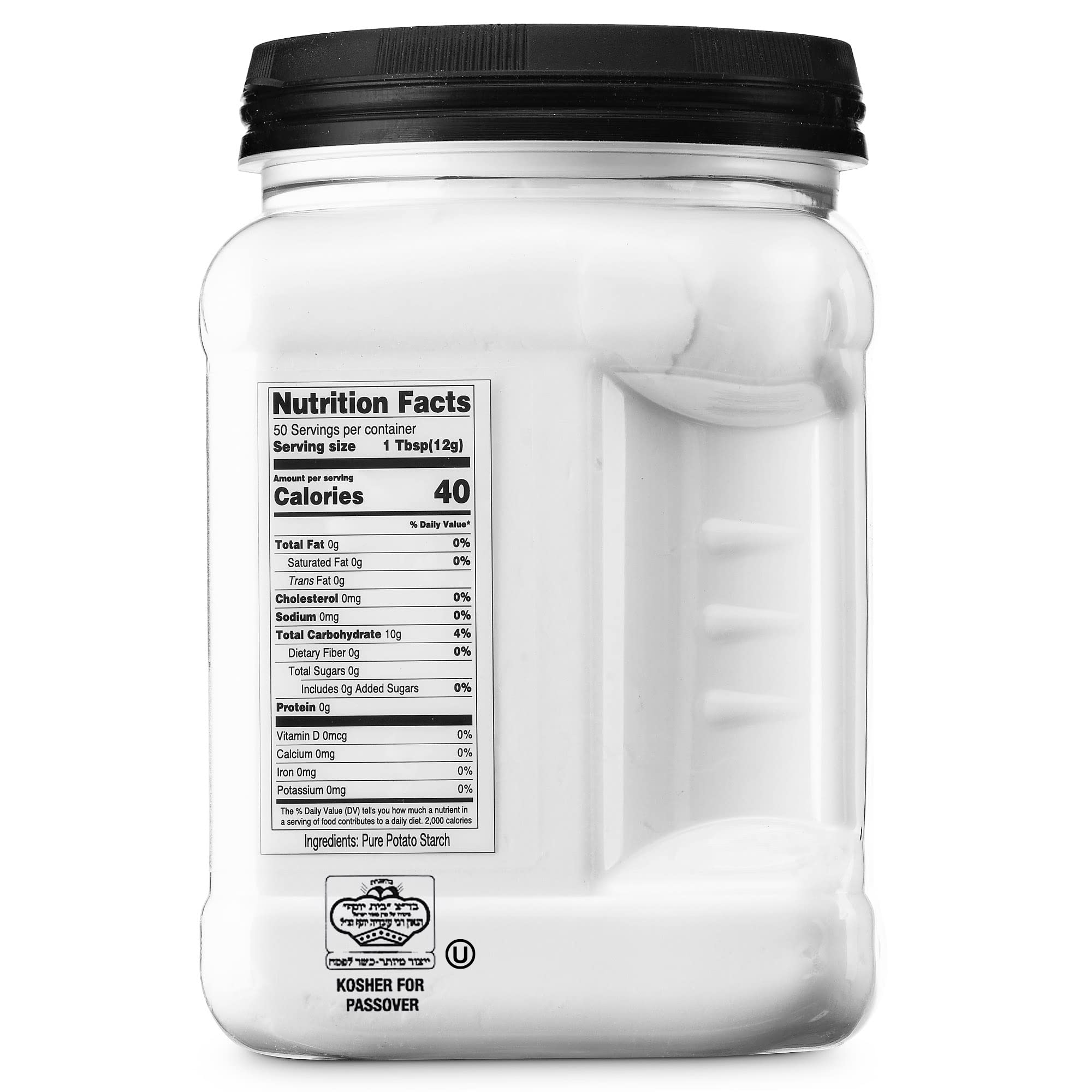 Roots Circle potato starch container with resealable lid