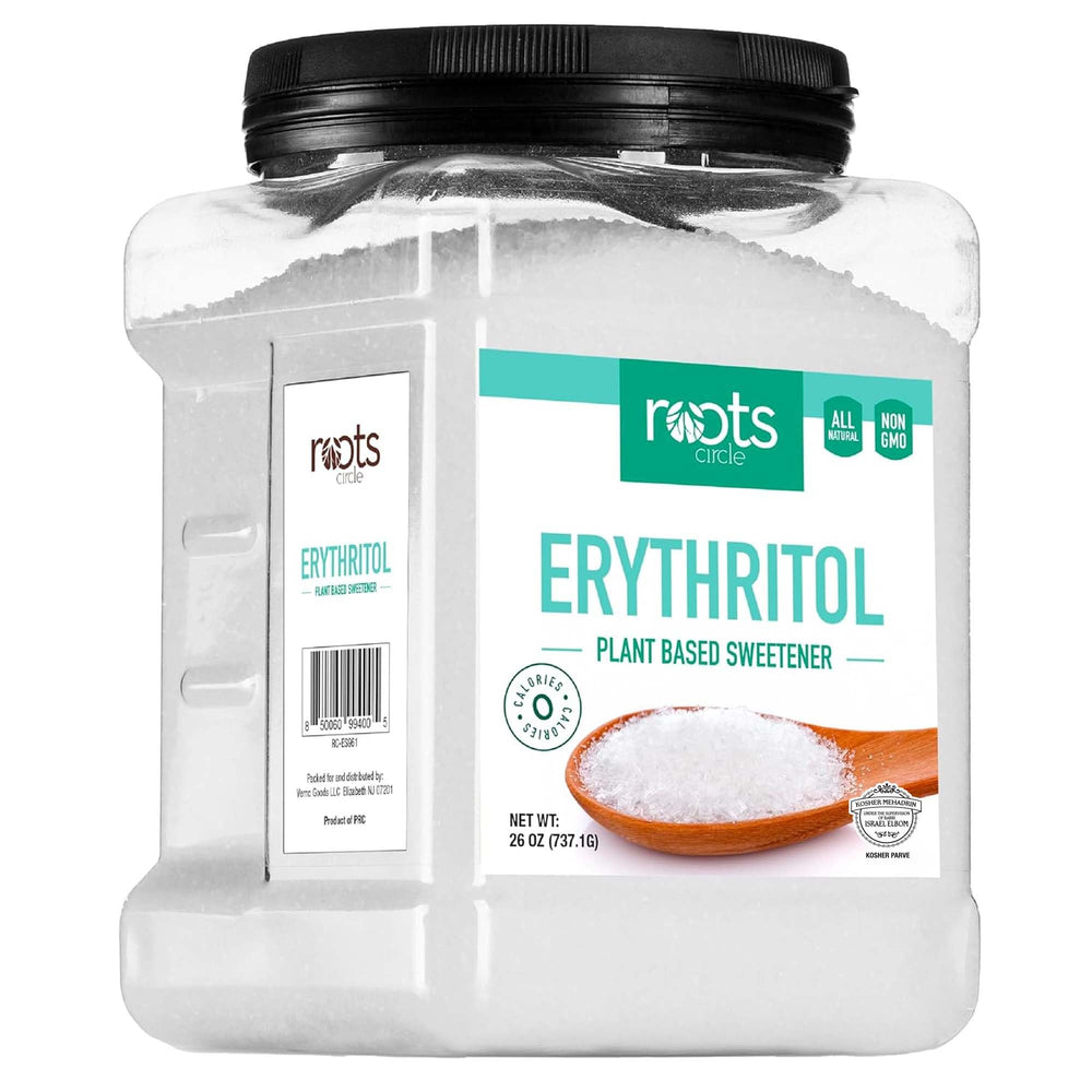 Roots Circle Premium Erythritol bottle – zero-calorie sweetness for baking