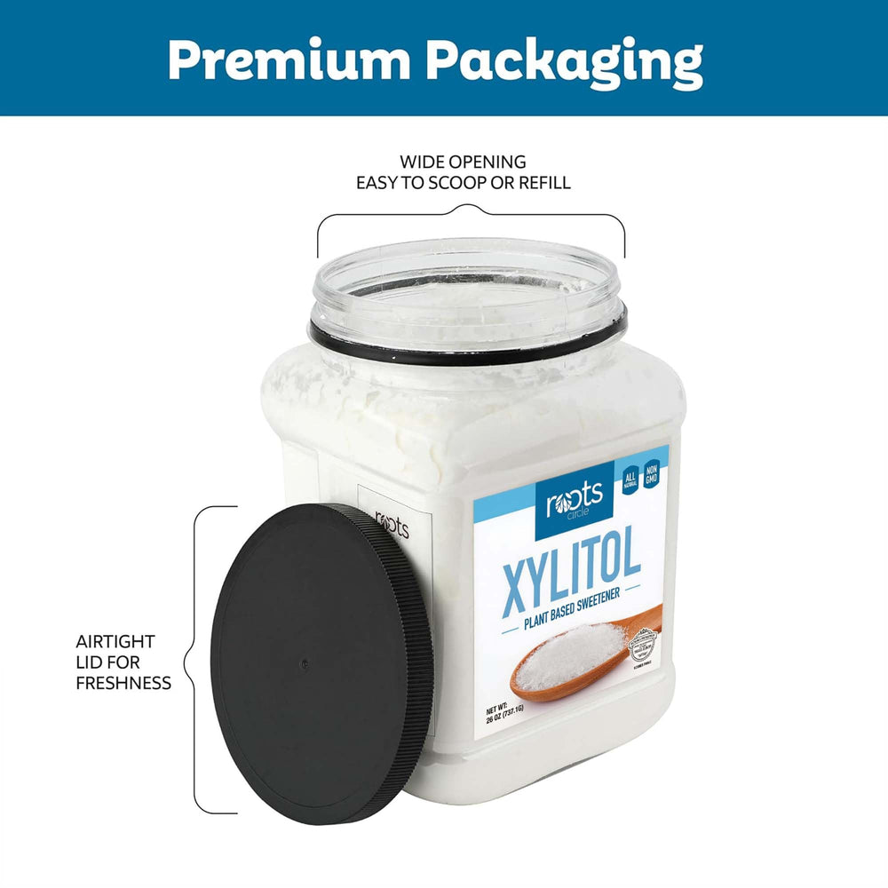 OU Kosher certification visible on Roots Circle Xylitol Sweetener packaging