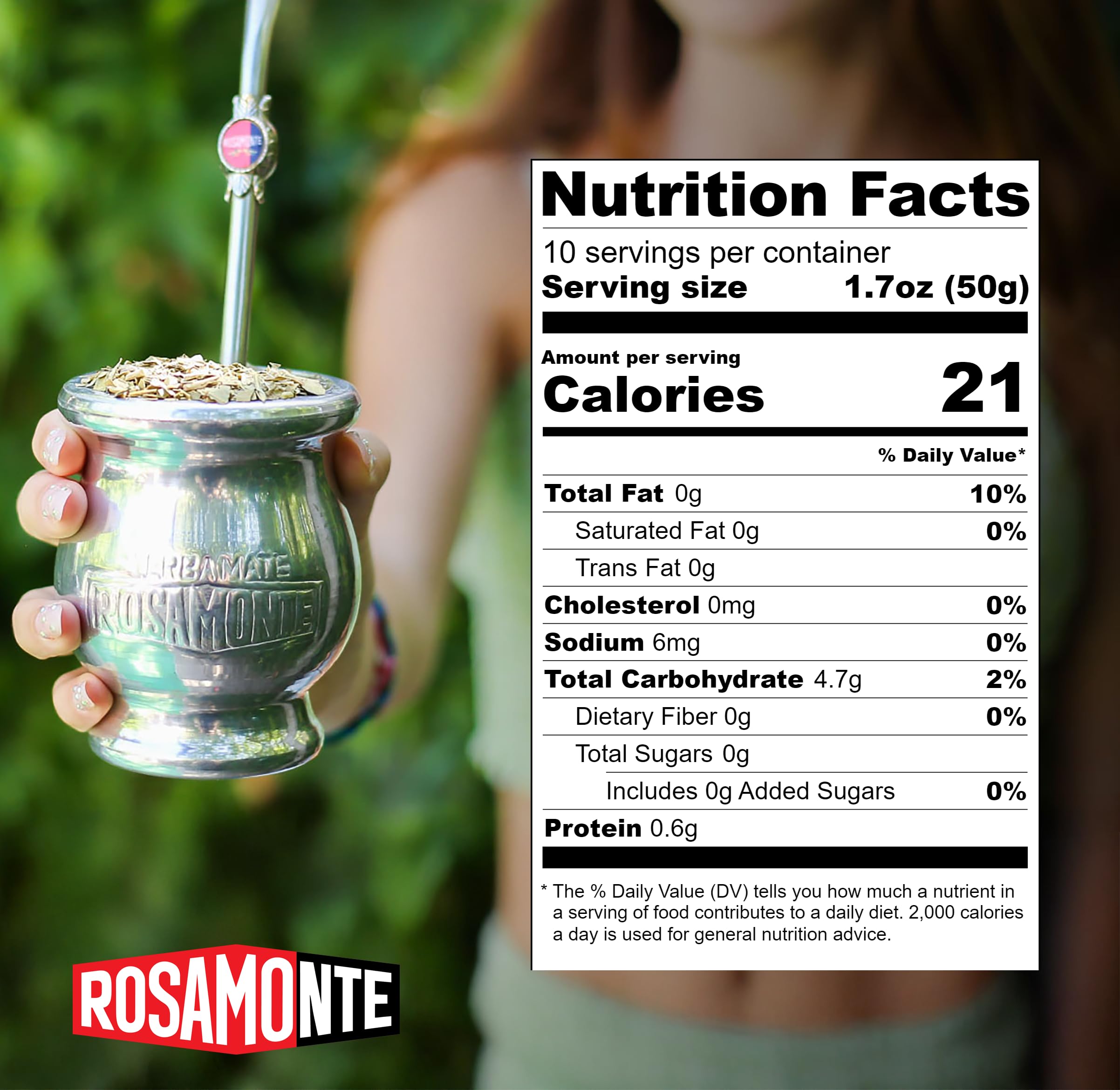 Rosamonte yerba mate con palo stems visible for balanced texture.