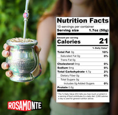 Rosamonte yerba mate con palo stems visible for balanced texture.