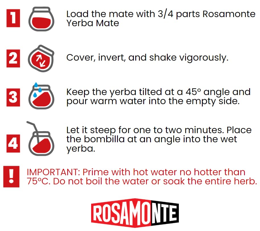 Rosamonte yerba mate with palo pouring into a cup for sharing.