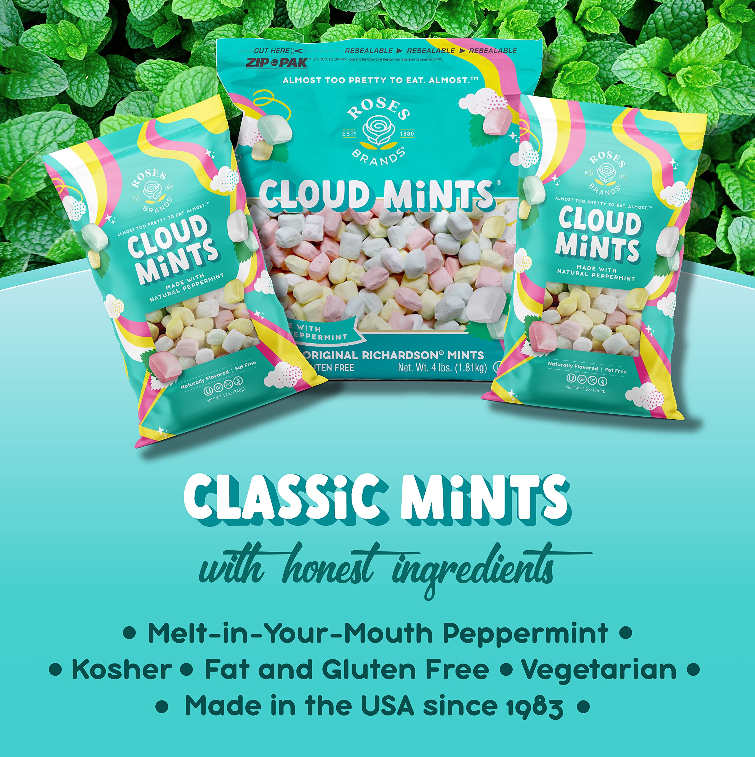 Roses Brands Cloud Mints tray-ready presentation sparks social moments.
