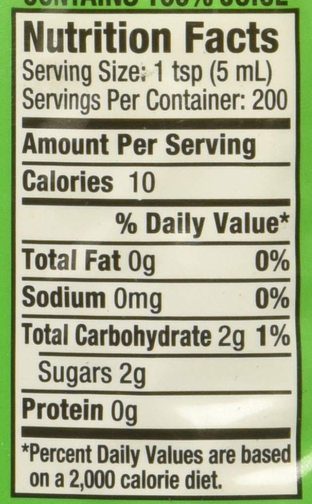 Rose's Lime Juice label close-up highlighting real lime juice flavor