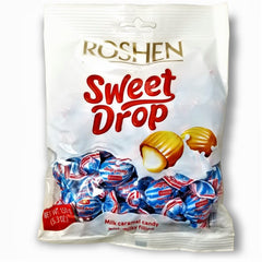 Roshen Caramel Candy Sweet Drop with Milky Filling in a 150g pack, ready to enjoy