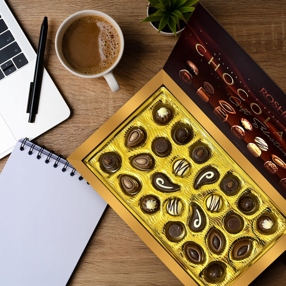 Roshen Chocolateria variety shapes add visual interest for tasting.