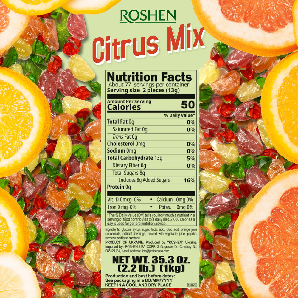 Roshen Citrus Mix gift bag option, shareable citrus delight.