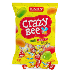 Roshen Crazy Bee Jelly Candy with assorted flavors, perfect for on-the-go snacking.