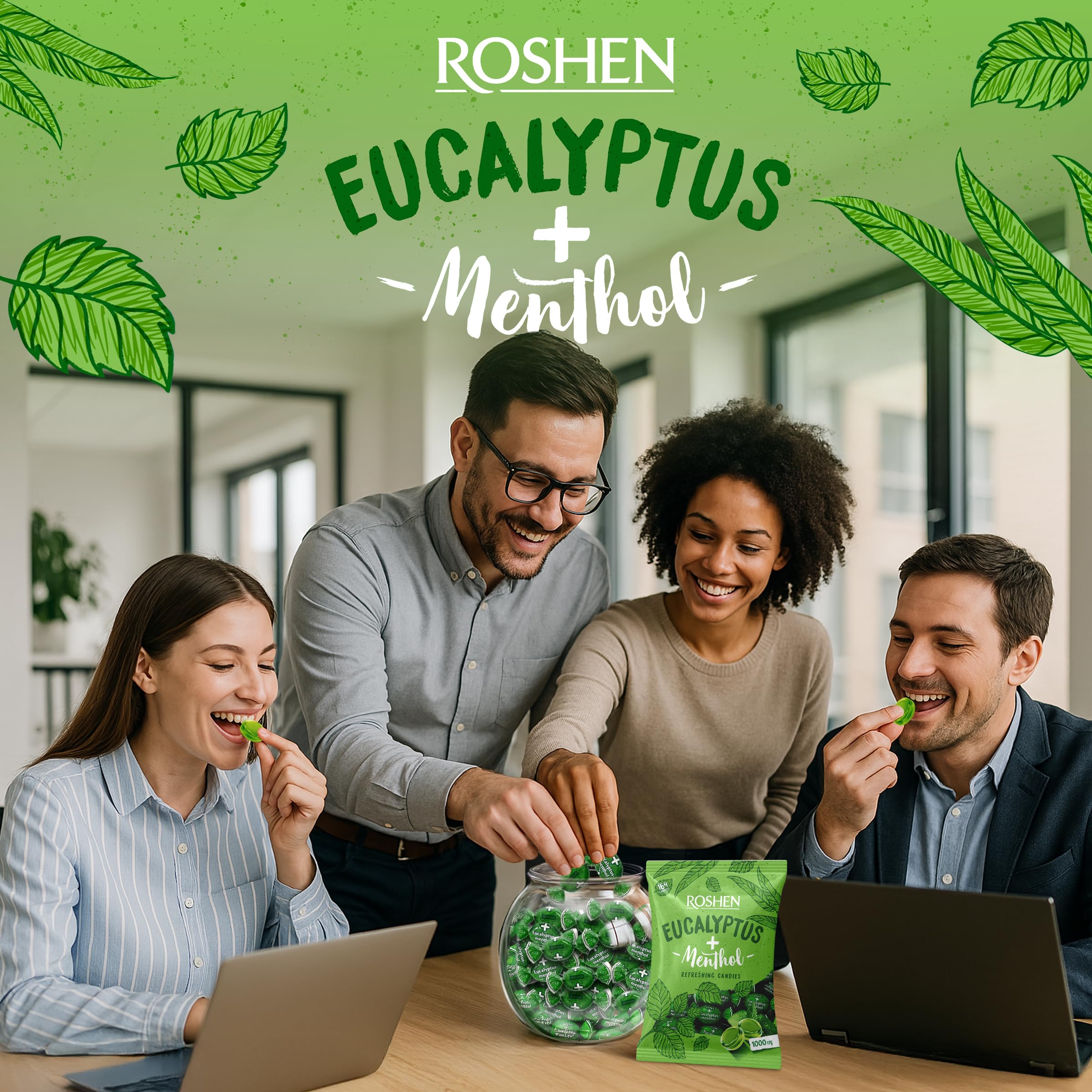 Roshen eucalyptus-menthol hard candy ingredients with kosher and halal certifications