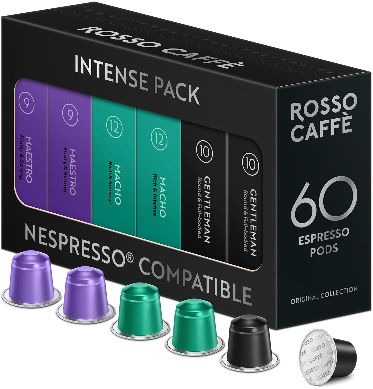 Rosso Caffè 60-pod pack ready for bold espresso at home