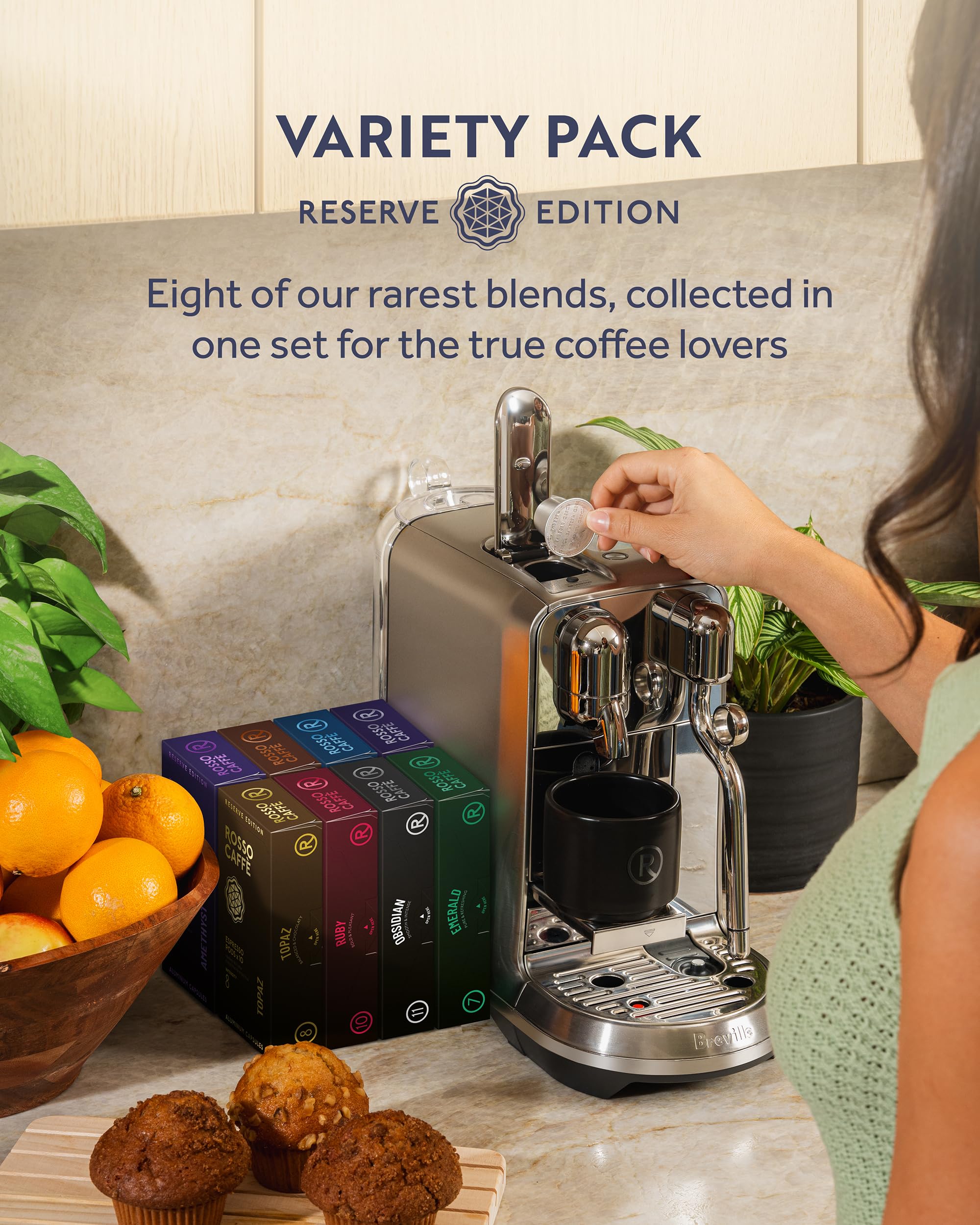 Rosso Caffè eight-blend variety pack with bold, smooth options.