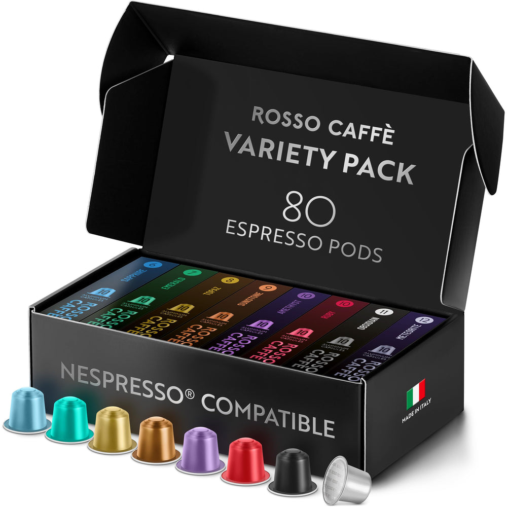 Rosso Caffè espresso pods 80-pack for Nespresso Original machines deliver café-style flavor at home.