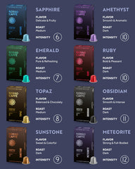 Eight signature flavors offer bold, balanced profiles for daily espresso rituals.