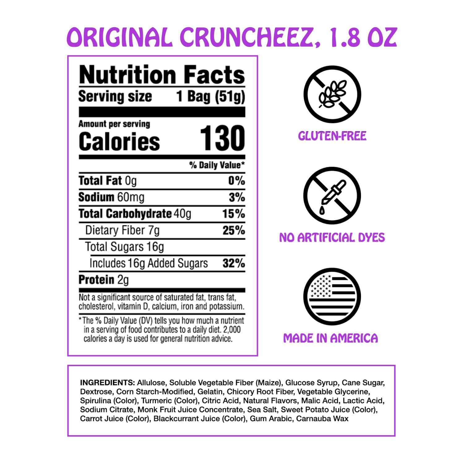 Rotten Gummy Cruncheez 8-pack on display for on-the-go snacking