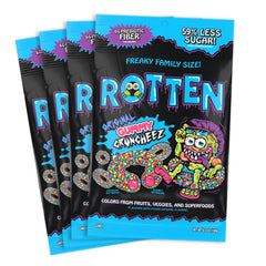 Rotten Original Gummy Cruncheez crunch close-up showing chewy texture and gluten-free bite