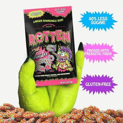 Rotten Sour Gummy Cruncheez gluten free pack on clean label