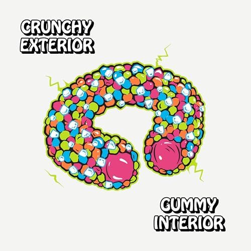 Rotten Sour Gummy Cruncheez scary cherry flavor in a glossy gummy bite