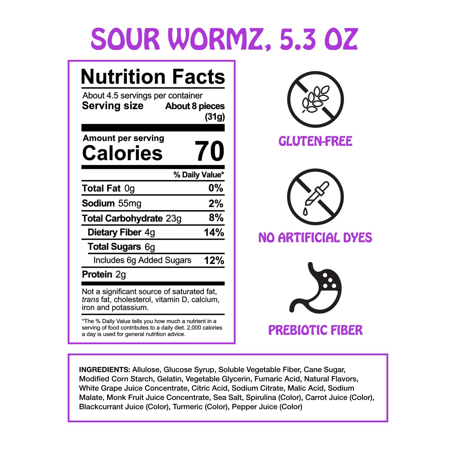 Rotten Sour Gummy Worms close-up shows bright colors for a tangy treat