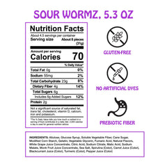 Rotten Sour Gummy Worms close-up shows bright colors for a tangy treat