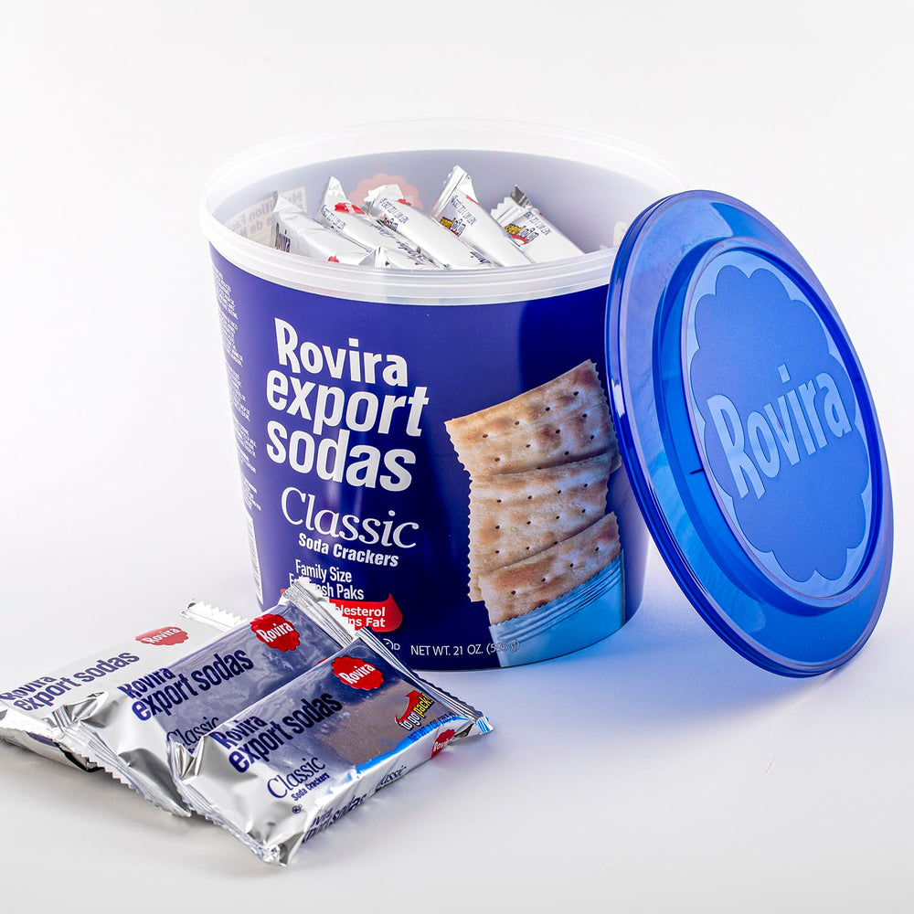Rovira crackers with tuna dip on a plate for a savory pairing.