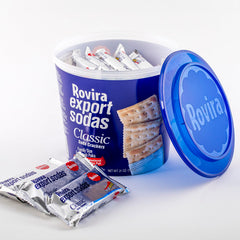 Rovira crackers with tuna dip on a plate for a savory pairing.