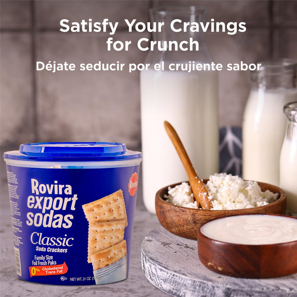 Rovira Export Soda Crackers as a versatile, multipurpose snack.
