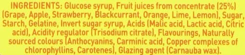 Rowntree's Fruit Gums packaging close-up inviting playful snacking.