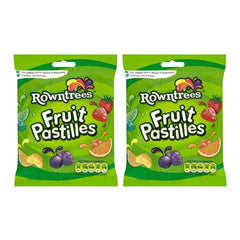 Rowntree's Fruit Pastilles bag 143g two-pack, ideal for sharing and on-the-go snacking.