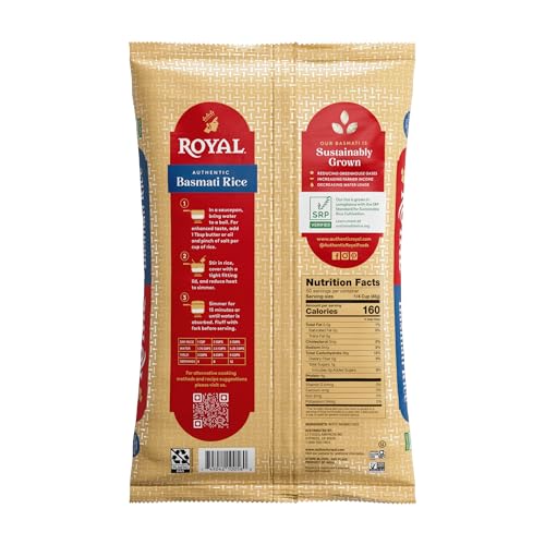 Royal Basmati rice dry grains close-up, aged for a non-sticky texture.