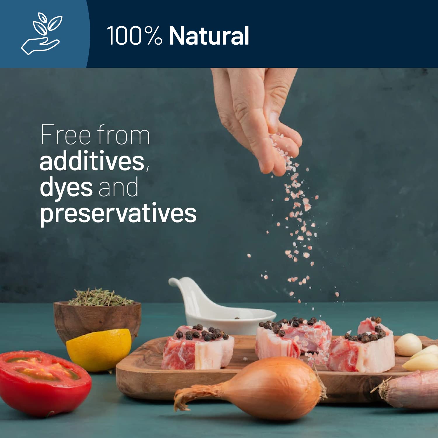 Royal Chef House salt enhances meat with a mineral-rich profile.
