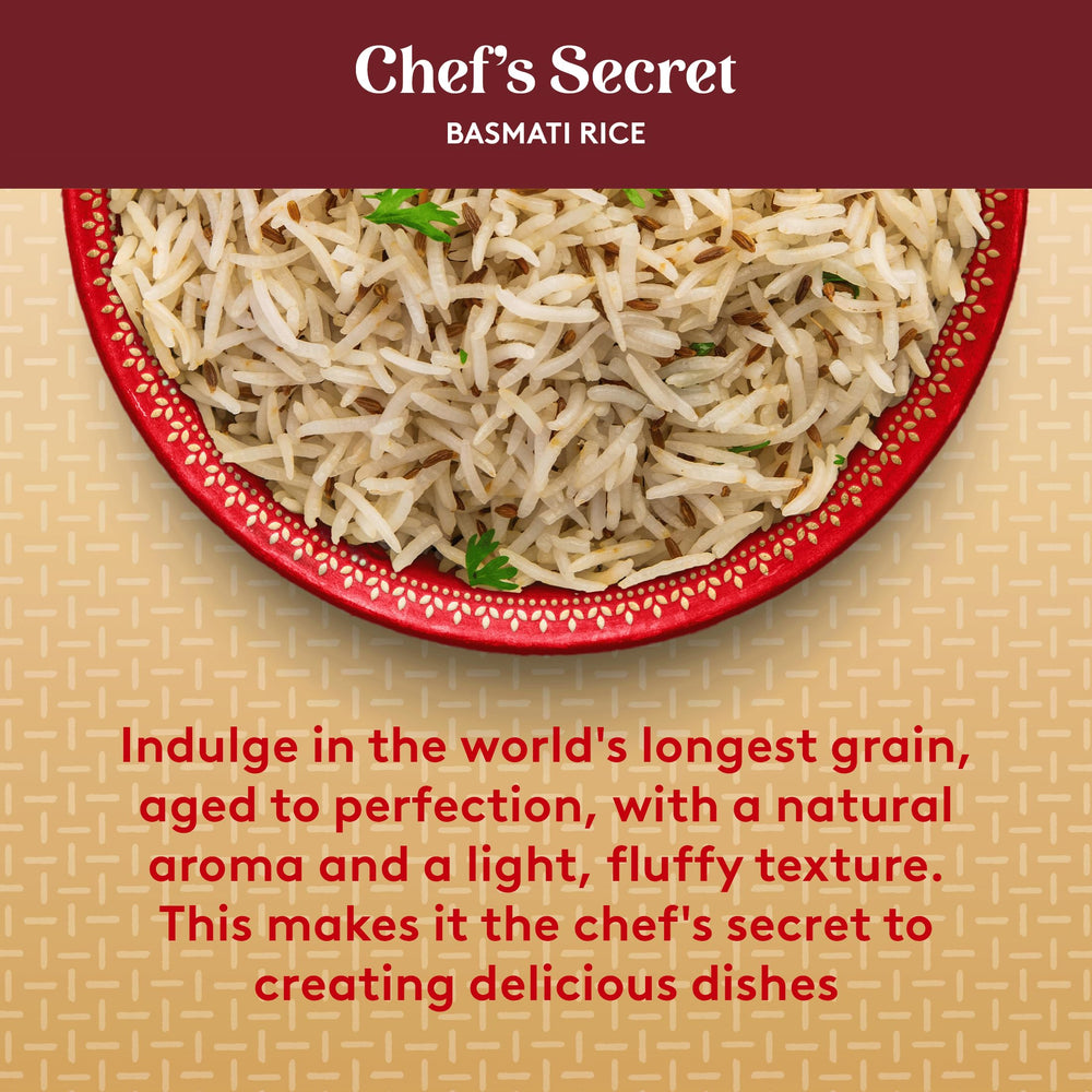 Royal Chef's Secret Basmati Rice close-up with delicate nutty aroma