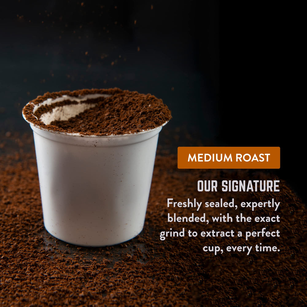 Single-serve pod dispensing for quick, consistent brews with ROYAL CUP SIGNATURE.