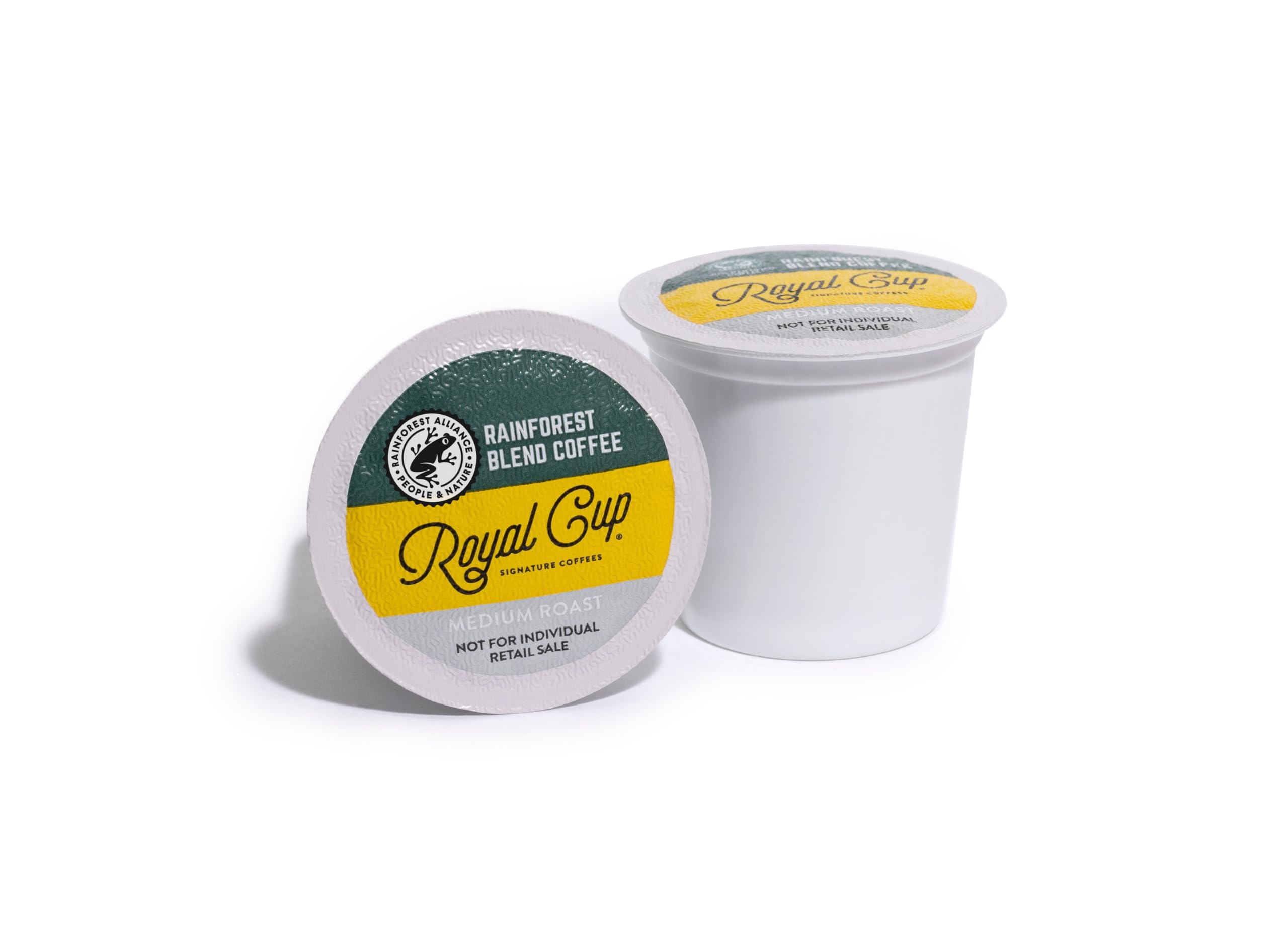 ROYAL CUP SIGNATURE Rainforest Blend packaging highlights premium quality and sustainable sourcing.