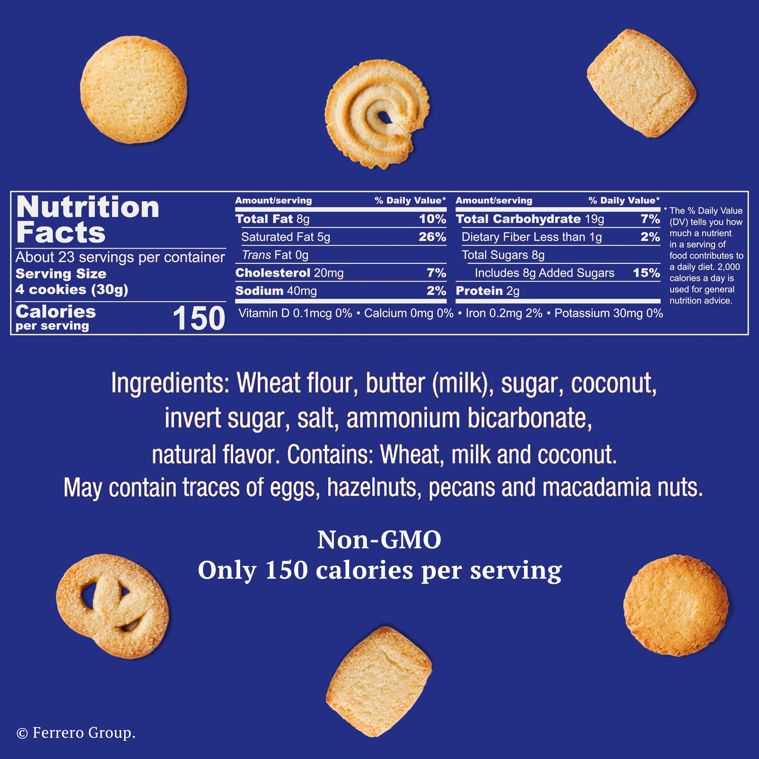 Royal Dansk butter cookies in multiple shapes, delivering a buttery crunch in every bite.