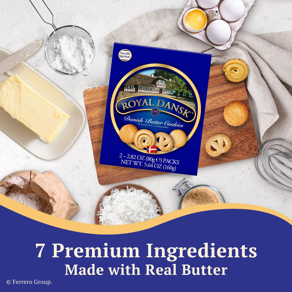 Royal Dansk Finnish-style cookie arrangement highlighting butter richness.