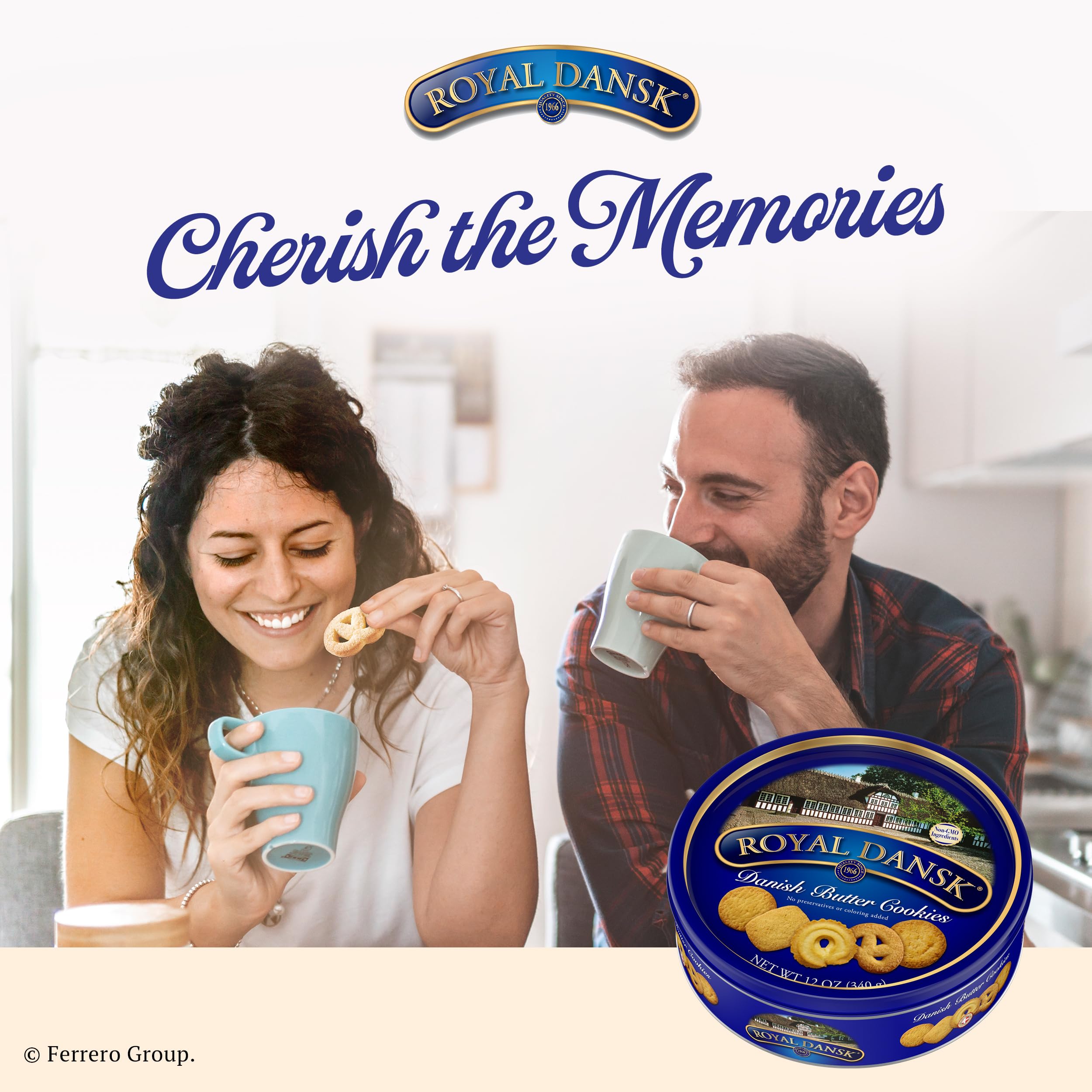 Gift tin design by Royal Dansk enhances holiday gifting.