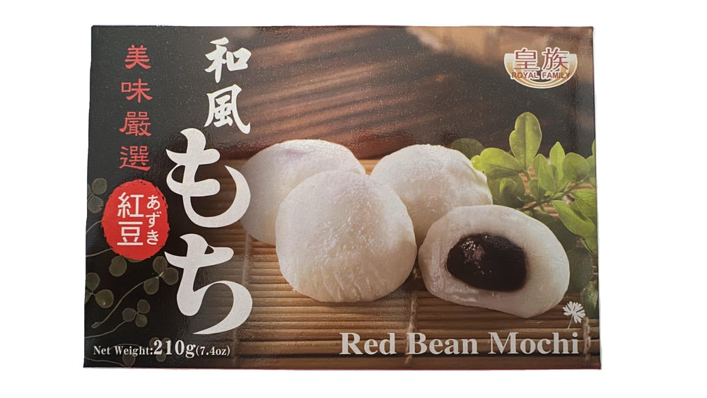 Royal Family mochi daifuku red bean close-up, showcasing soft, chewy texture for a satisfying snack
