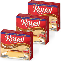 Royal Flan Dessert Mix 3-pack boxes ready for quick family desserts
