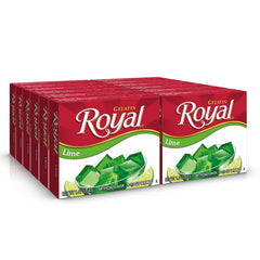 Royal Gelatin Lime packet ready to mix for a quick fat-free dessert.