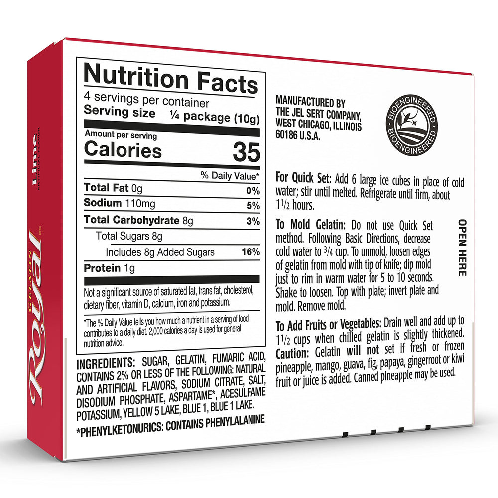 Royal Gelatin Lime prepared dessert served in cups for a refreshing snack.