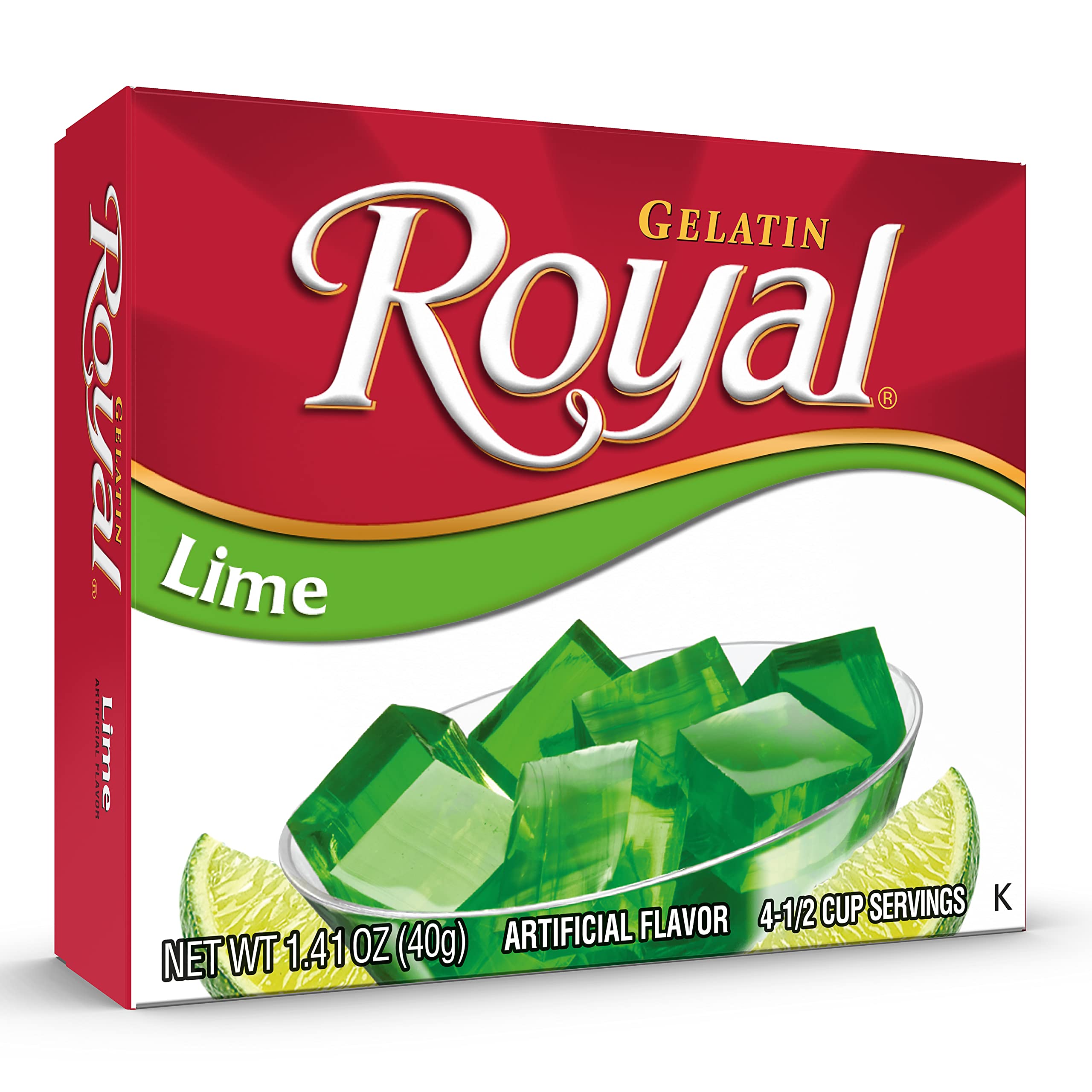 Royal Gelatin Lime dessert cups on a table, ideal for sharing.