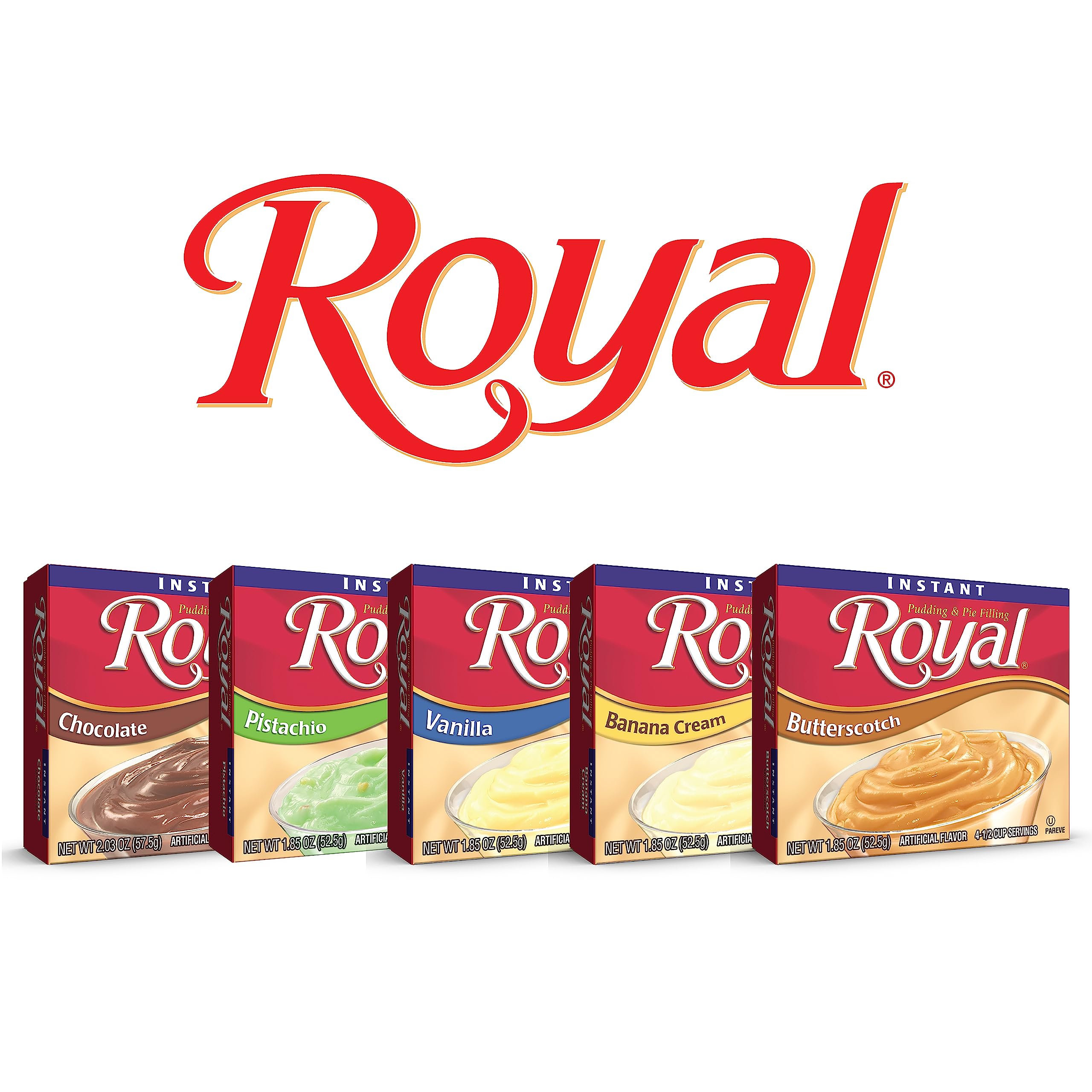 Royal Instant Pudding Vanilla on a snack plate for quick indulgence.