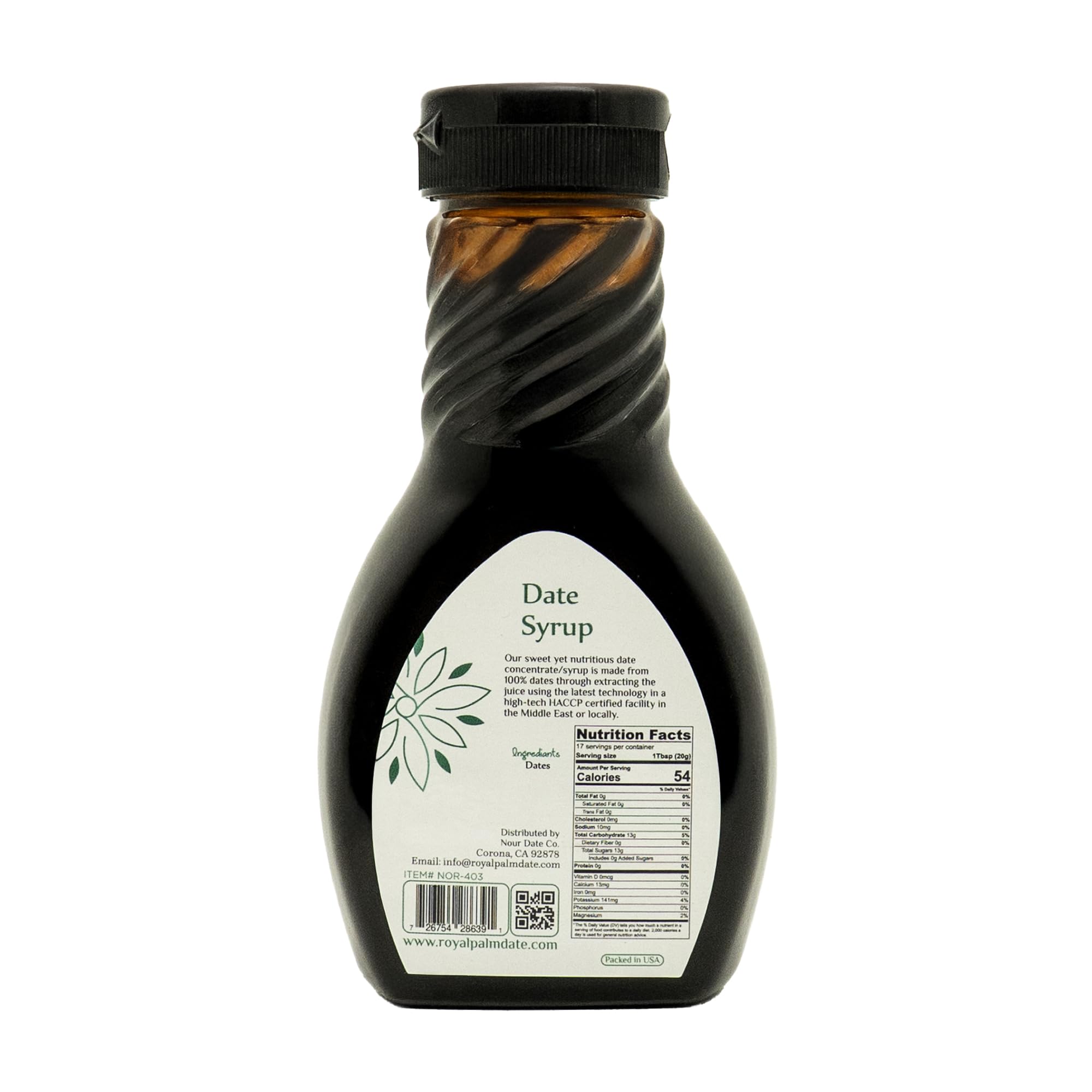 Royal Palm Date Syrup smoothie-glaze demonstrating sweetness for drinks and bowls.